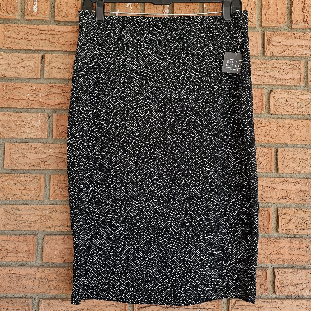 Simply Styled By SEARS Petite polka dot  mid-rise pencil skirt size Large